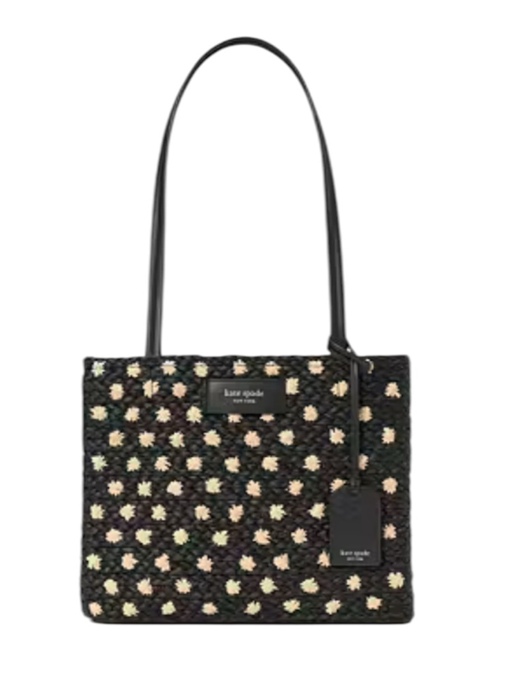 kate spade Black and Cream Straw Tote